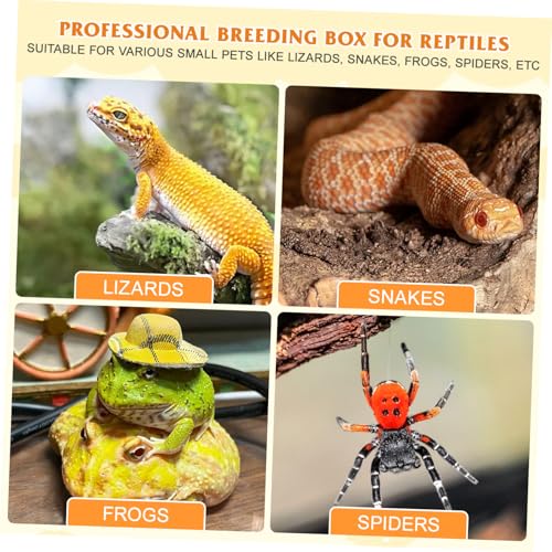 Plastic Reptile Breeding Box Feeding Container Ventilated Terrarium for Turtles Snakes Geckos and Insects Pet Supply for Comfortable Habitat