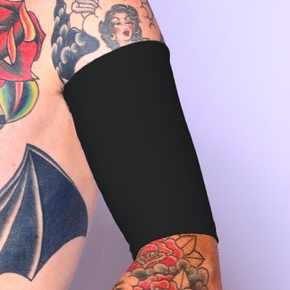 Tat2X Ink Armor Premium Half Arm Tattoo Cover Up Sleeve - No Slip Gripper - U.S. Made - color: Black, size: X-Small/Small (Pack of 1)