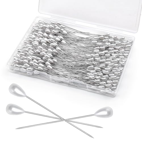 Corsage Pins 250 Pcs Teardrop Boutonniere Pins Pearl Pin- 2.17 Inches - size: 250pcs