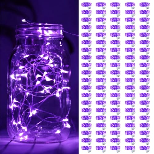 ZGWJ 100 Pack Purple Fairy Lights, Mini String Lights - color: Purple, size: 100P