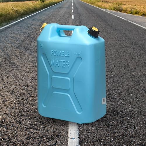 Scepter Portable Plastic Military Style Food Grade 5 Gal Water Jug Container with Reversible Spout for Camping & Emergency Storage, Blue - size: 1 Pack
