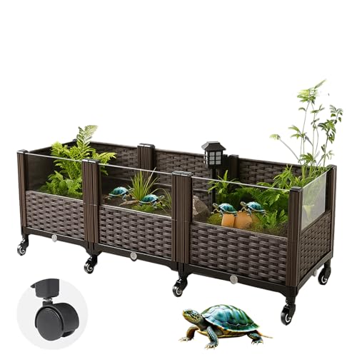 Turtle Tank, Reptile breeding Tank, Large Enclosure for Land Turtles, Large Enclosure for sea Turtles, Habitat for sea Turtles, Optional Increase in Quantity, add 10 Wheels, Turtle Supplies
