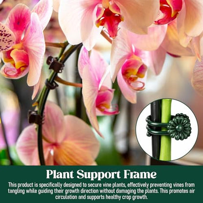 50 Pcs Plant Clips for Climbing Plants Orchid Clips for Plants Support Garden Flower Stem Vine Clip, Dark Green