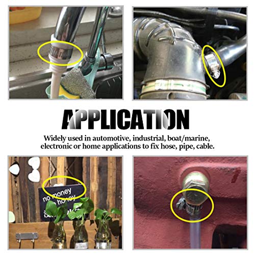 Glarks 20Pcs 304 Stainless Steel Adjustable 21-38MM Range Worm Gear Hose Clamps Assortment Kit, Fuel Line Clamp for Water Pipe, Plumbing, Automotive and Mechanical Application (21-38MM) - size: 21-38MM