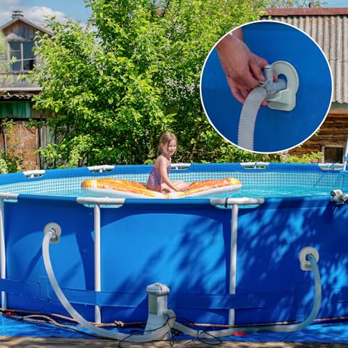 2 Pack Swimming Pool Pipe Holders Plastic Above Ground Swimming Hose Support Brackets with Tape Pool Hose Support Bracket for Preventing Pipes Sagging Accessory