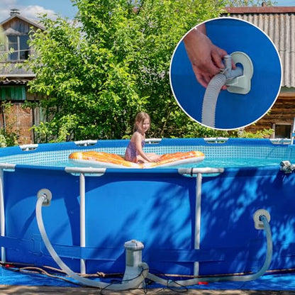 2 Pack Swimming Pool Pipe Holders Plastic Above Ground Swimming Hose Support Brackets with Tape Pool Hose Support Bracket for Preventing Pipes Sagging Accessory