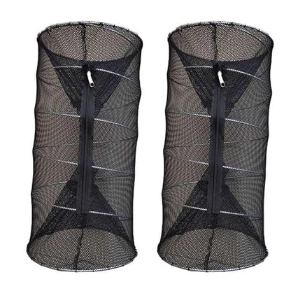 Fishing Bait Trap Crawdad Minnow Trap 24 inch Large Folding Collapsible Heavy Duty Crawfish Bait Fish Traps Shrimp Lobster Cast Net - style: 2 Traps