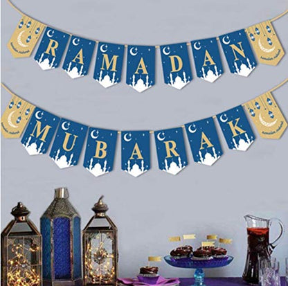 Ramadan Kareem Eid Mubarak Decorations Bunting Banners Kullu am wa antum bikhair Balloons Latex Islamic Balloons Birthday Party Black, Gold, Silver Balloon Banners Latex 12" Each (Blue) - color: Black,Blue,Gold,Silver
