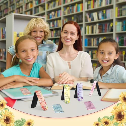 Zonon 48 Pcs Bible Verse Magnetic Bookmarks Christian Flower Style - style: Flower Style