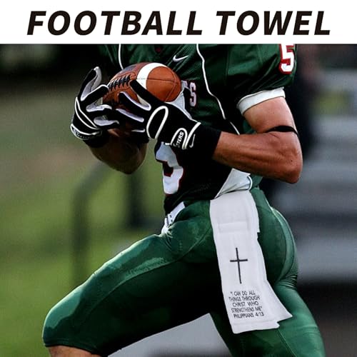 lotoo White Football Towel, Cotton Sports Quarterback QB Towels with Hook Loop Closure for Men, Youth, Boys, Adults - color: Philippians 4:13