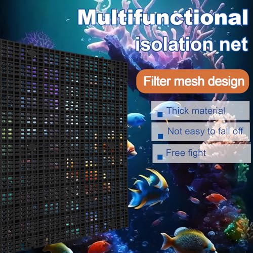 Fish Tank Divider, kingsea 2 pcs Aquarium Dividers with 4 pcs Suction Cups, Tank Aquarium Divide Bottom Isolation Egg Crate, 5.9in x 11.42in, Black - size: S - 2pcs