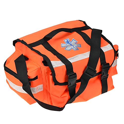 Dealmed First Responder Trauma Bag - Fully Stocked EMS Emergency Kit - Orange Professional Equipment Organizer - color: Orange - Fully Stocked