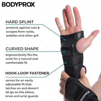 BODYPROX Knee Pads Elbow Pads Wrist Guards Set for Inline Skating, Skateboarding, Roller Derby and BMX Ride. - size: Youth One Size
