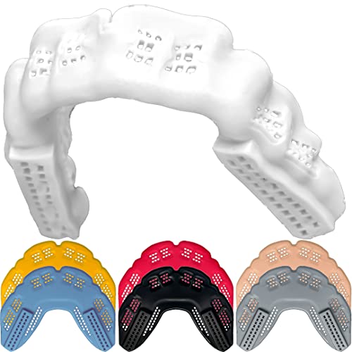 Bulletproof MMA & Boxing Mouth Guard: Thinnest Most Breathable Mouthguard! | 3X Stronger for Fighting: Boxing, Martial Arts, Muay Thai, Taekwondo, Sparing, Jiu Jitsu etc. Men & Women. Braces Option too! - color: Clean White, size: FIGHTING