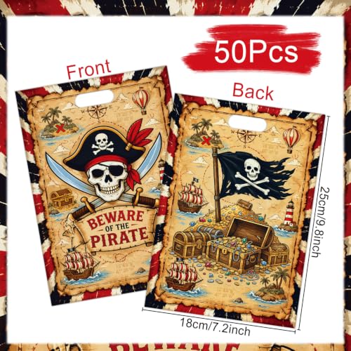 Falueqg Pirate Goodie Candy Gift Bags Pirate Theme Treasure Party Supplies - color: Piarate