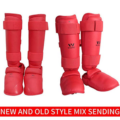 Wesing Karate Shin Instep Guard WKF Karate Shin Pad - color: Blue, size: Small