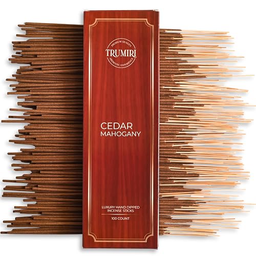 Cedar Mahogany Incense Sticks - Pack of 100 Inscents-Sticks - Inciensos Aromaticos para La Casa - Made with Natural Ingredients - Scented Insence Non Toxic Insense Incents - color: Cedar Mahogany