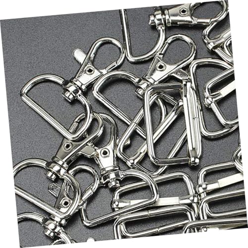 24pcs Metal Swivel Hook Clips D Ring Buckles Set Durable Fastening for Keychains Handbags DIY Craft Projects and More Metal Key Ring Clips
