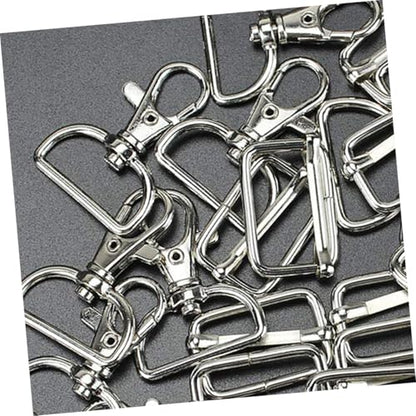 24pcs Metal Swivel Hook Clips D Ring Buckles Set Durable Fastening for Keychains Handbags DIY Craft Projects and More Metal Key Ring Clips
