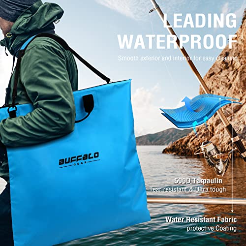 Fish Tournament Weigh in Bag for Bass Fishing, Heavy Duty Fish Bag for Caught Fish Waterproof,Leakproof,Puncture Resistant - color: Blue-24×25in