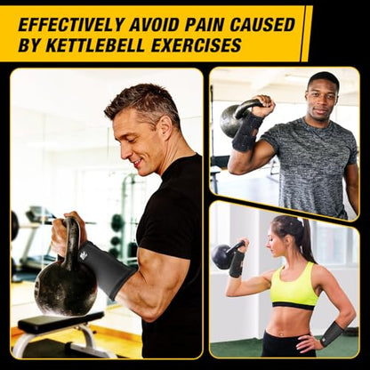 Sylong Kettlebell Wrist & Forearm Guards, 5/16 inch (8mm) Maximum Protection Layer, Effective Shock Absorption Without Restricting Movement (2-pack) - size: L/XL
