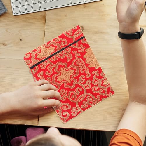 Hemobllo Red Silk Scripture Storage Bag for Buddhist Scriptures and Documents Spacious Interior with Cloth Material Serene Buddhist Atmosphere for Organizing and Religious Books