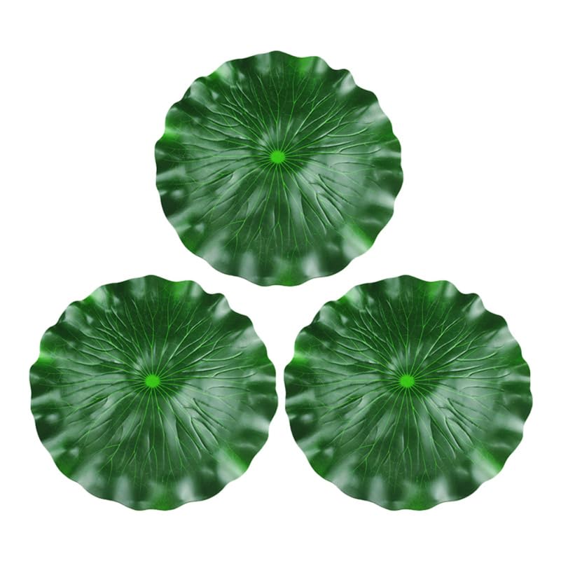 DOITOOL Lily Pads for Ponds Artificial Floating Foam Lotus Leaves, 3PCS Realistic Lily Pads Leaves Artificial Water Ornaments for Pond Pool Aquarium Water Decoration (40X40CM)