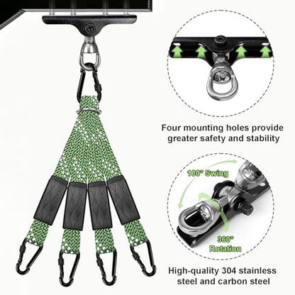 Heavy Duty Punching Bag Hanger with Boxing Bag Straps,180° +360° Rotation, Wall Ceiling Mount Hook for Heavy Boxing Bag, Weight Training, Aerial Yoga - color: Black&Silver