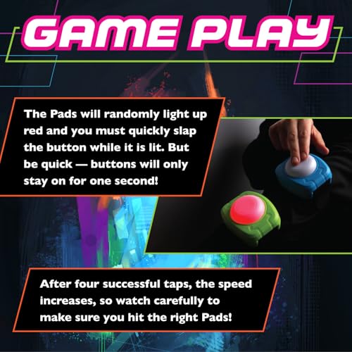 MindWare Flex Flash Reflex Training Game for Kids & Adults – Fast-Paced Reaction Speed Game with Wearable Light-Up Pads, 1–3 Players, Ages 6+