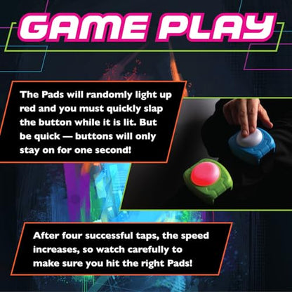 MindWare Flex Flash Reflex Training Game for Kids & Adults – Fast-Paced Reaction Speed Game with Wearable Light-Up Pads, 1–3 Players, Ages 6+