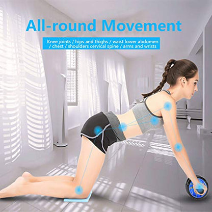 Sethruki Abdominal Muscle Training Rollers, 5-In-1 Roller Kit with Knee Pads, Push-Up Bars, Handle Grips, Skipping Ropes, Home Gym Exercise Kits Suitable for Physical Training
