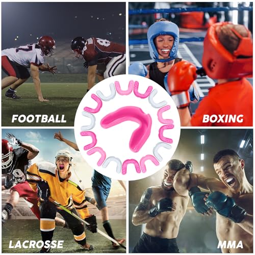 BBTO 40 Pack Kids Youth Mouth Guard for Sports Athletic Boys Girls Mouthguard Football Mouthpiece for Hockey Football Boxing Lacrosse Basketball Wrestling Karate MMA Taekwondo - color: Pink, Clear