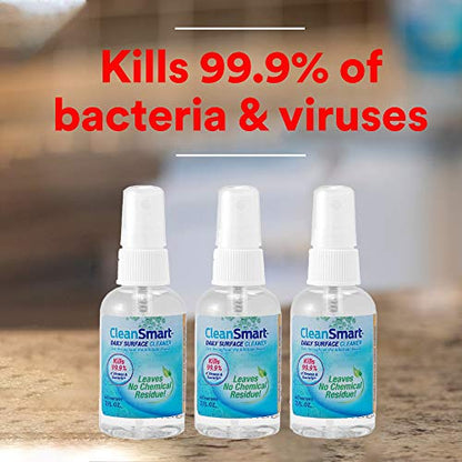 CleanSmart To Go Disinfectant Kills 99.9% of Viruses, TSA-Approved for Safe Travel, 2 oz Bottle (Pack of 3) - size: 2 Fl Oz (Pack of 3)