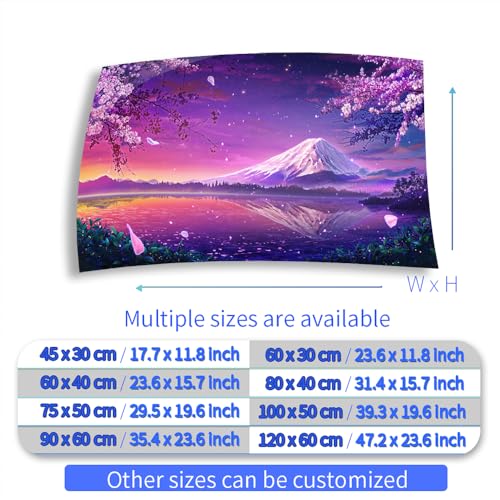 Aquarium Background Stickers - Japan Cherry Blossoms Peak Self-Adhesive Fish Tank Reptile Terrarium Decor Poster (80 x 40 cm / (31.4 x 15.7 inches)) - size: 80 x 40 cm / (31.4 x 15.7 inches)