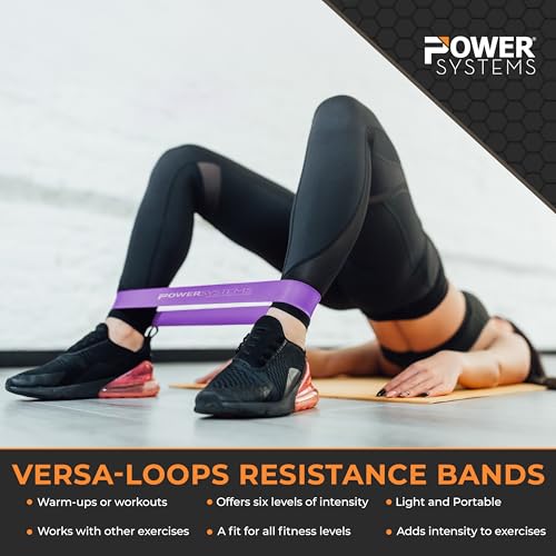Power Systems 9" Mini Versa Loops Bands - Commercial Grade Exercise Resistance Bands Kit for Working Out, Elastic Bands for Physical Therapy, Strength, Fitness Training at Home or Gym