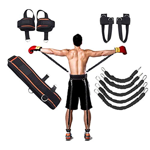 Boxing Training Resistance Band Set Leg Strength and Agility Training Strap System for Boxing,MMA,Muay Thai,Karate Combat, Basketball,Football Build Speed and Strength for Hitting - color: 250lb Black