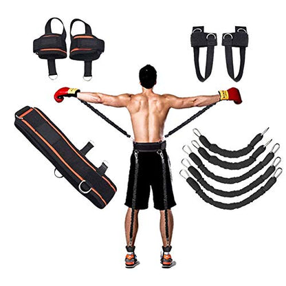 Boxing Training Resistance Band Set Leg Strength and Agility Training Strap System for Boxing,MMA,Muay Thai,Karate Combat, Basketball,Football Build Speed and Strength for Hitting - color: 250lb Black