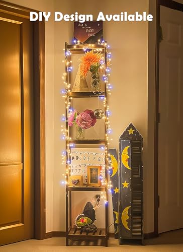 Fairy Lights 배터리 작동, 4팩 총 12.2m(40피트) 480LED 요정 조명, 타이머 포함, 가정 계단 테이블 트리 장식, 아동용 선물, 2가지 색상의 반짝이는 스트링 조명 - color: 웜 & 쿨 화이트 - 4개, size: 4팩