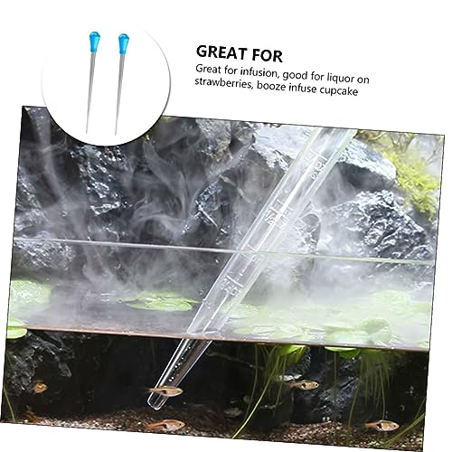 Baluue 2pcs Graduated Plastic Droppers Straight Tip Laboratory Pipettes for Precision Liquid Transfer for Kitchen and Aquarium Use Food-grade Material Easy to Handle