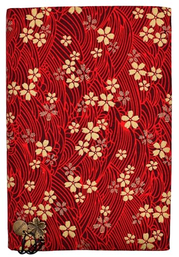 BLBMH 5x8 Fabric Book Covers for Paperbacks Quran Notebook - Sakura Red - color: Sakura Red