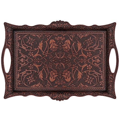 Alisveristime Big Square Zamac Serving Tray, 14.5 x 9.85 in (Copper) - color: Brown