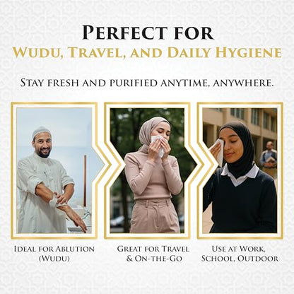 Wudu Towel After Ablution – 120 Count – Biodegradable Cloth-Based Dry Towels – Islamic Prayer Accessory for Home, Mosques, Travel – Pairs with Prayer Beads, Mats & Qibla Compass | Refill Pack - color: Refill Pack