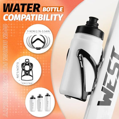 West Biking Bike Water Bottle Cages Ultra-Light Durable PC Bicycle Bottle Holder with Screws Tool, Easy Installation Bicycle Drink Cup Holders Cycling Kettle for MTB Road Bikes - color: Black
