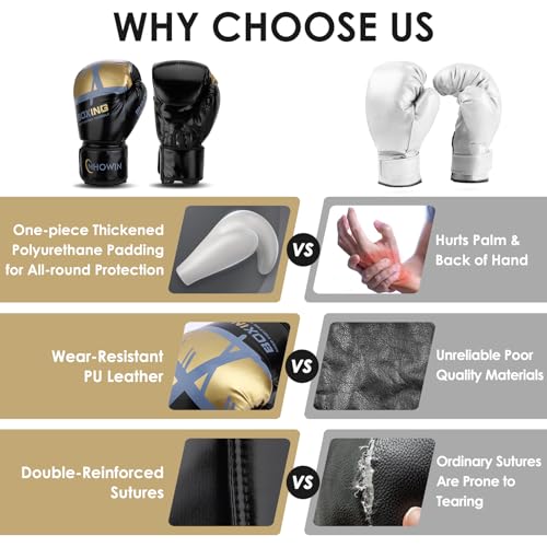 Boxing Gloves, 12oz / 16oz - Boxing Gloves for Men and Women with Boxing Wraps for Heavy Bag, MMA, Muay Thai, Sparring Training