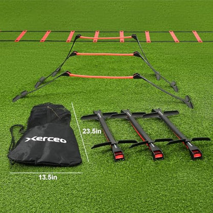 Premium Adjustable and Collapsible Hurdle and Agility Ladder Set for Athletes, Super Portable and Lightweight, with Carrying Bag