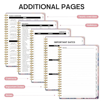 Planner 2026–2027, Academic Monthly Weekly Spiral Calendar, July 2026 – June 2027, Hardcover Agenda Notebook with Tabs, 6.3" x 8.5", Perfect for Students, Teachers, School & Daily Planning - Windmill Fields - color: O-Windmill Fields, size: (6.3"x8.5")a5