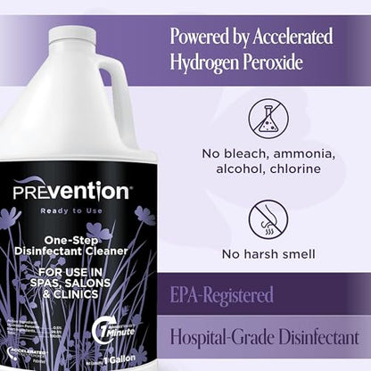 Prevention Ready-To-Use Disinfectant Cleaner – Surface Disinfecting & Cleaning Solution for Salons, Spas, Clinics – Hospital Grade, Gallon Refill – 1 Gallon (1 Pack) - size: 1 Gallon Cleaner (1 Pack)
