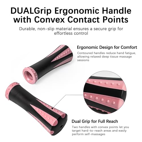 Muscle Roller Massage Roller Stick- Deep Tissue Fascia Blaster for Myofascial Pain Relief, Lymphatic Drainage & Body Sculpting, Handheld Physical Therapy & Recovery Tool (Pink Black - color: Pink Black
