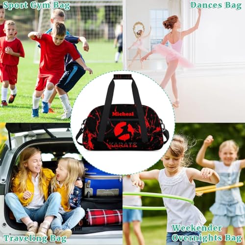 Personalized Martial Art Bag Duffel Bag for Girls, Custom Taekwondo Karate Bag Overnight Bags for Travel Weekender Practice Karate - color: Option 11