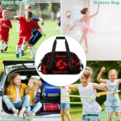 Personalized Martial Art Bag Duffel Bag for Girls, Custom Taekwondo Karate Bag Overnight Bags for Travel Weekender Practice Karate - color: Option 11